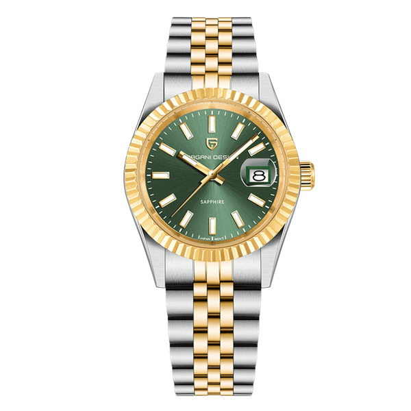 Pagani Two-tone Stainless Steel Green Dial Quartz Watch for Gents - PAGANI PD-1794 M