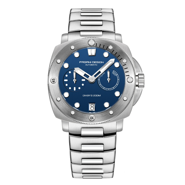 Pagani Design Silver Stainless Steel Blue Dial Automatic Watch for Gents - PD-1767