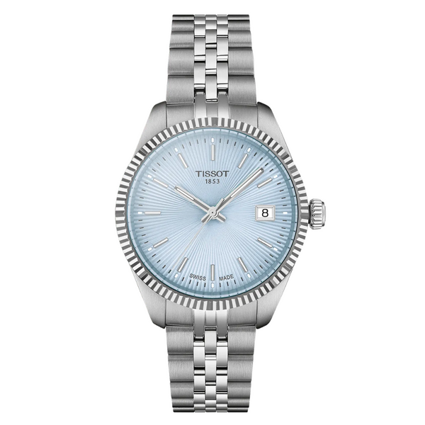 Tissot T-Classic Silver Stainless Steel Blue Dial Quartz Watch for Ladies - T156.210.11.351.00
