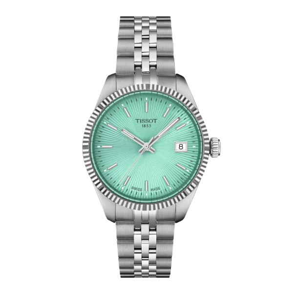 Tissot T-Classic Grey Stainless Steel Light Green Dial Quartz Watch for Ladies - T156.210.11.091.00