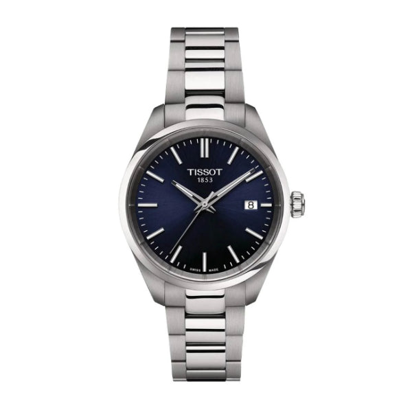 Tissot T-Classic Silver Stainless Steel Blue Dial Quartz Watch for Ladies - T150.210.11.041.00