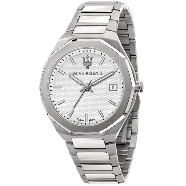 Maserati Stile Silver Stainless Steel Grey Dial Quartz Watch for Gents - R8853142005
