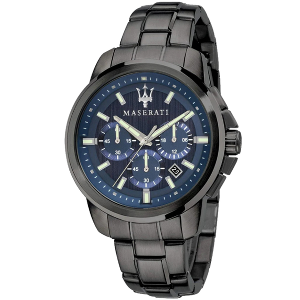 Maserati Successo Grey Stainless Steel Blue Dial Quartz Watch for Gents - R8873621005