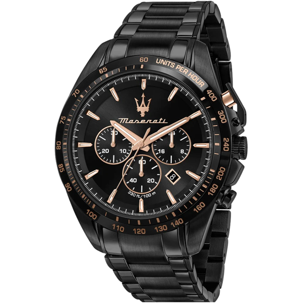 Maserati Traguardo Black Stainless Steel Black Dial Quartz Watch for Gents - R8873612048
