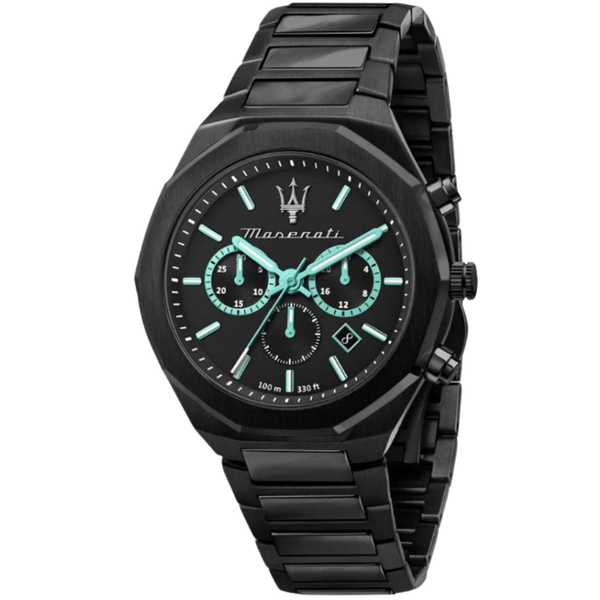 Maserati Stile Aqua Black Stainless Steel Black Dial Quartz Watch for Gents - R8873644001