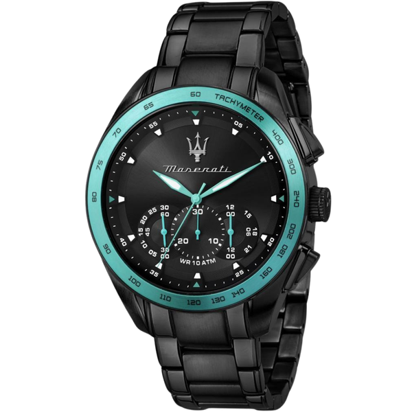 Maserati Traguardo Aqua Black Stainless Steel Black Dial Quartz Watch for Gents - R8873644002