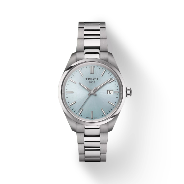 Tissot T-Classic Silver Stainless Steel Tiffiny Blue Dial Quartz Watch for Ladies - T150.210.11.351.00