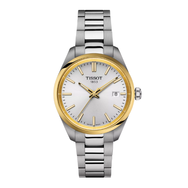 Tissot T-Classic Grey Stainless Steel Silver Dial Quartz Watch for Ladies - T150.210.21.031.00