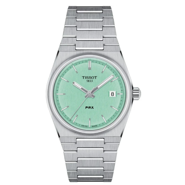 Tissot PRX Silver Stainless Steel Light Green Dial Quartz Watch for Ladies - T137.210.11.091.00