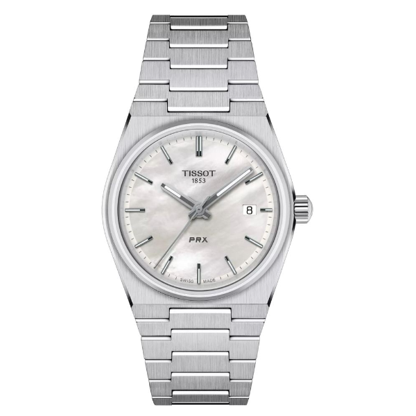 Tissot PRX Silver Stainless Steel Pearl White Dial Quartz Watch for Ladies - T137.210.11.111.00