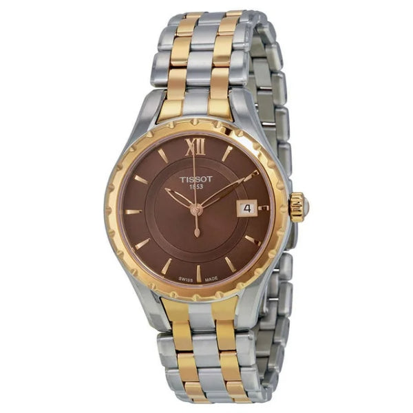 Tissot T-Lady Two-Tone Stainless Steel Brown Dial Quartz Watch for Ladies - T072.210.22.298.00