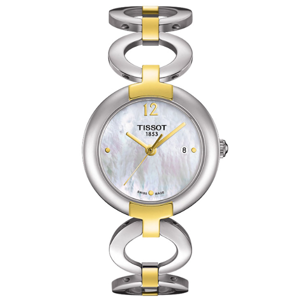 Tissot T-Lady Two-Tone Stainless Steel Pearl White Dial Quartz Watch for Ladies - T084.210.22.117.00