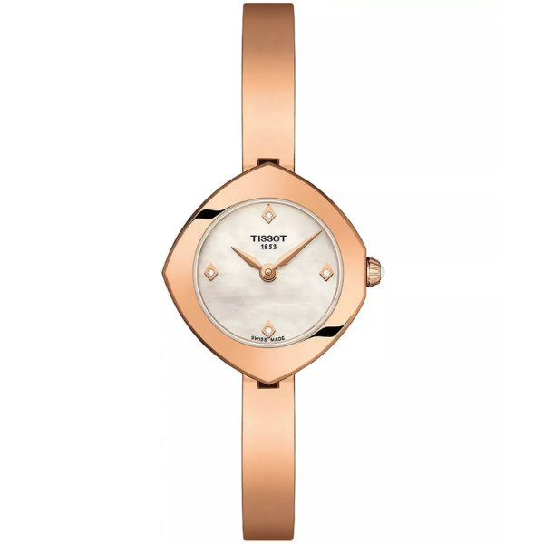 Tissot Femini-T Rose Gold Stainless Steel Pearl White Dial Quartz Watch for Ladies - T113.109.33.116.00