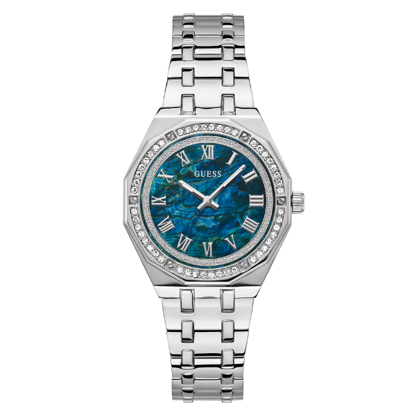Guess Desire Silver Stainless Steel Blue Dial Quartz Watch for Ladies - GW0770L1