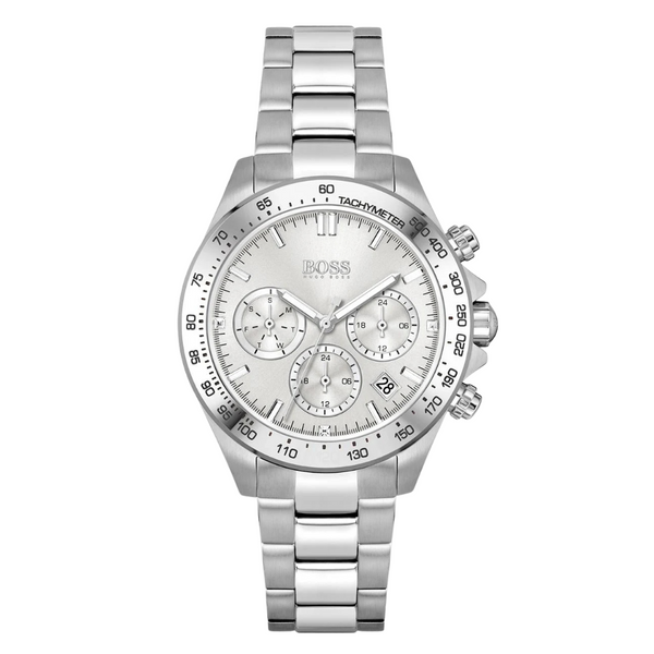 Hugo Boss Novia Silver Stainless Steel Silver Dial Quartz Watch for Gents - 1502616
