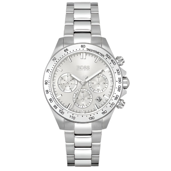 Hugo Boss Novia Silver Stainless Steel Silver Dial Quartz Watch for Gents - 1502616