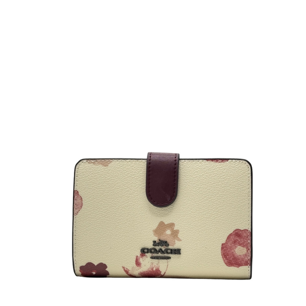 Coach Medium Corner Zip Wallet in Printed Coated Canvas White - F39127