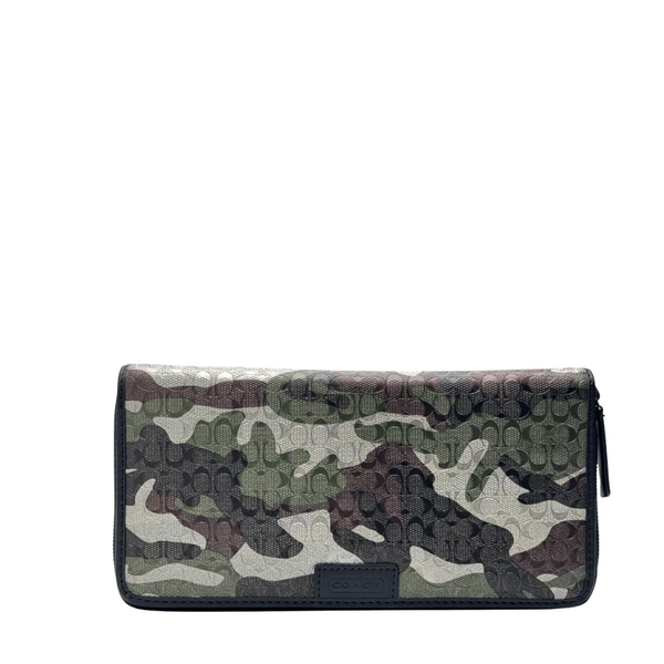 Coach Large Zip Around Wallet in Crossgrain Leather Chalk Silver - F74546