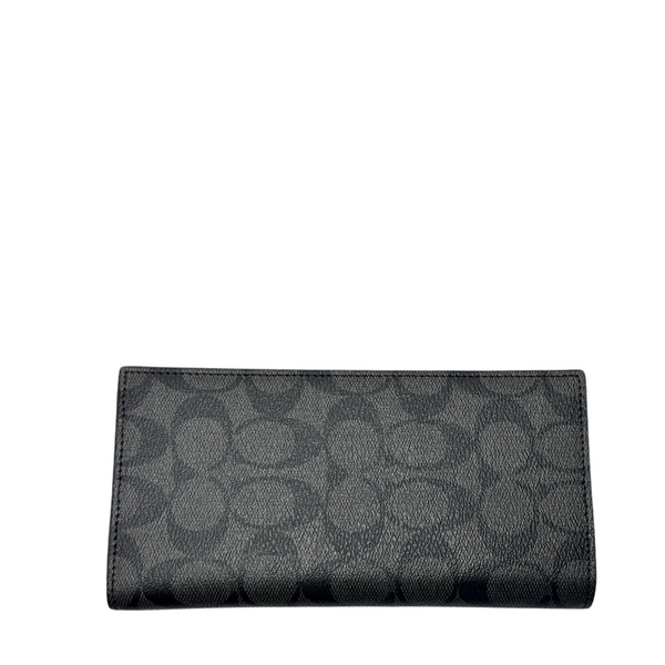 Coach Breast Pocket Wallet in Signature Coated Canvas Black - F75013