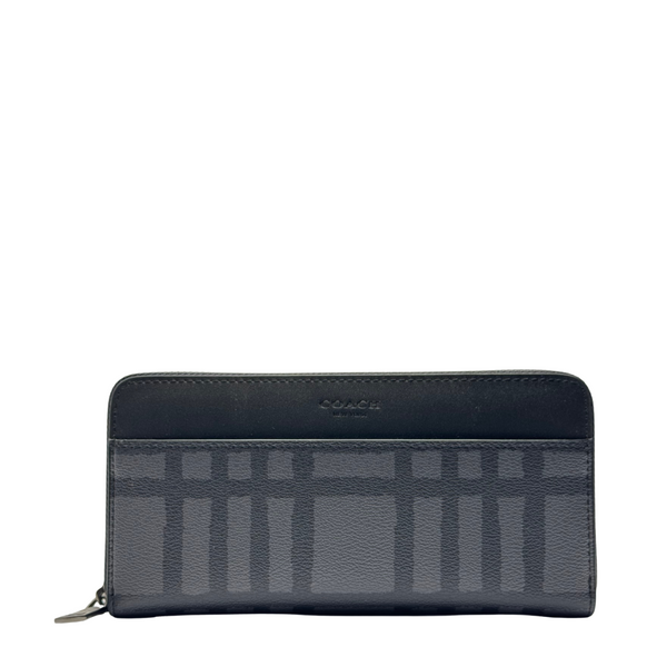 Coach Accordion Zip Wallet in Signature Canvas Grey - F25517
