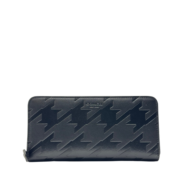 Coach Accordion Zip Wallet in Black Signature Coated Canvas – F75099