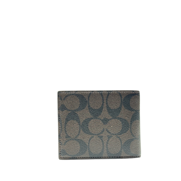 Coach Heritage Signature Compact ID Wallet in Brown – Style F74736