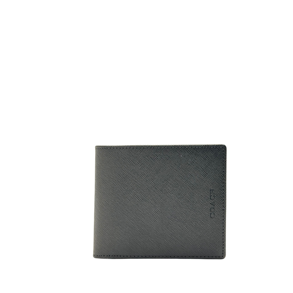 Coach Compact ID Wallet in Signature Coated Canvas with Leather Black - F74771