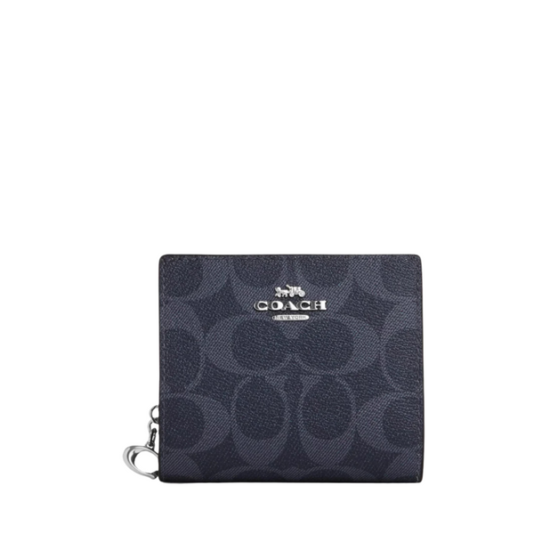 Coach Snap Wallet in Signature Coated Canvas Black - C3309