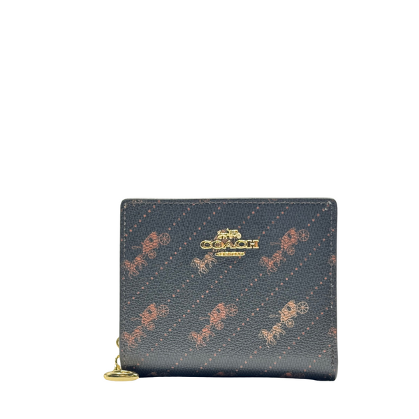 Coach Snap Wallet in Signature Canvas with Black C Logo - C4101