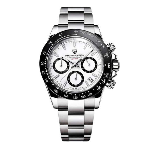 Pagani Silver Stainless Steel White Dial Quartz Watch for Gents - PD-1644