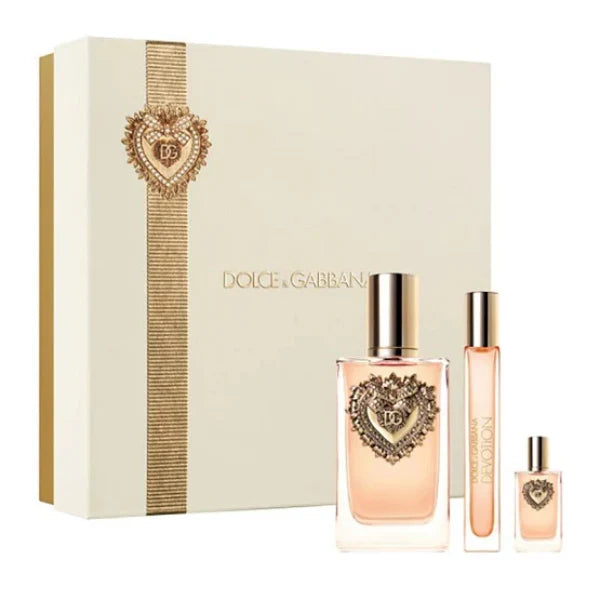 Dolce & Gabbana Devotion 3-Piece Set (Eau De Parfum – 100 ml + Travel Spray 10 ml + Mini 5 ml)