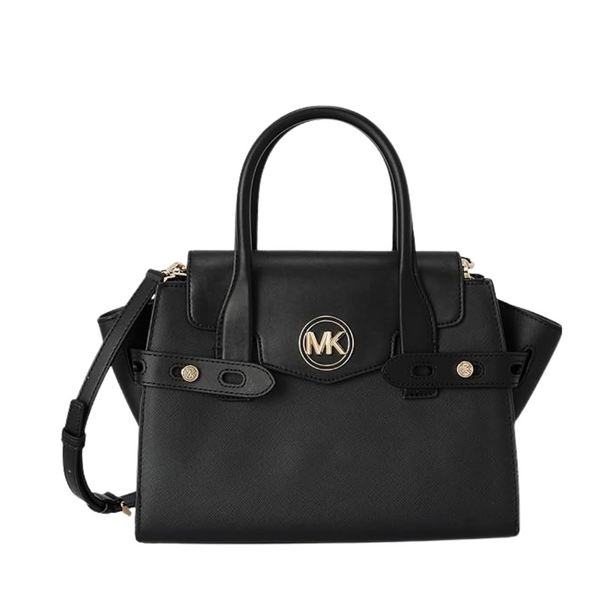 Michael Kors Carmen Small Saffiano Leather Flap Satchel – Black