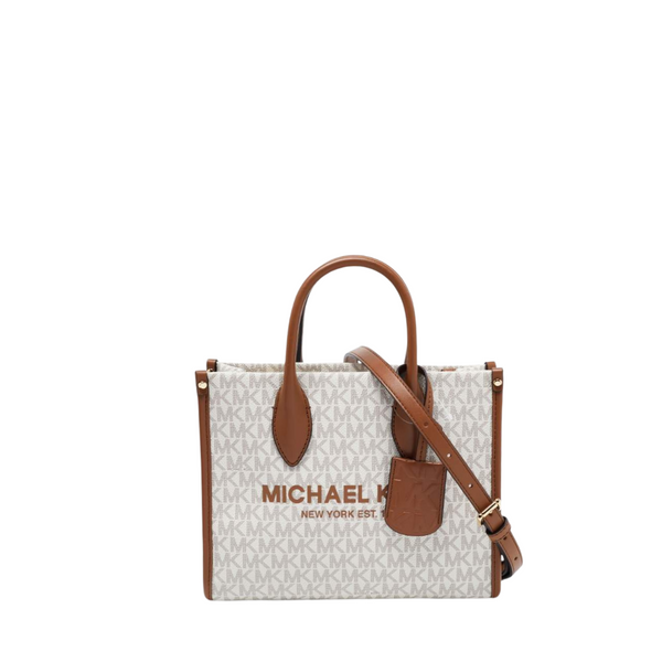 Michael Kors Mirella Small Shopper Tote – Vanilla/Acorn | Model 35F2G7ZC5B