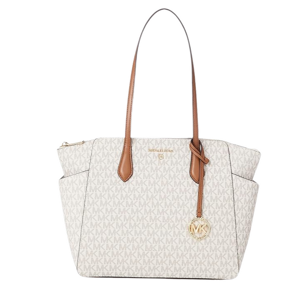 Michael Kors Marlyn Medium Top Zip Tote Bag Vanilla/Acorn – 30S2G6AT2B