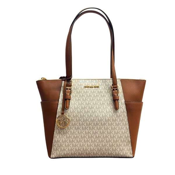 Michael Kors Charlotte Large Top Zip Tote Bag Vanilla – 35T0GCFT3B