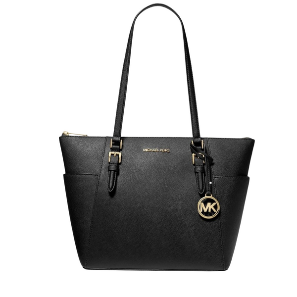 Michael Kors Charlotte Large Top Zip Tote Bag Black – 35T0GCFT3B