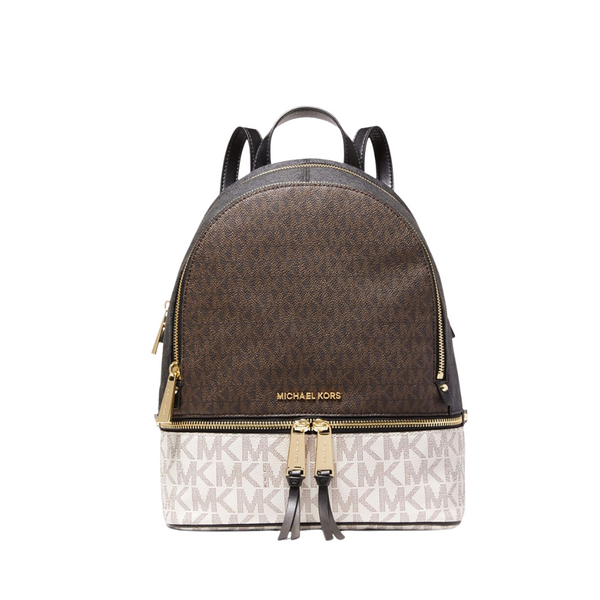 Michael Kors Rhea Zip Backpack – Brown/Multi | Medium Logo Backpack – 30S0GEZB2V