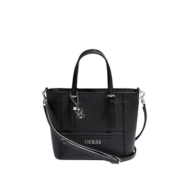 GUESS Delaney Mini Tote – Black | Compact & Chic – VY669305