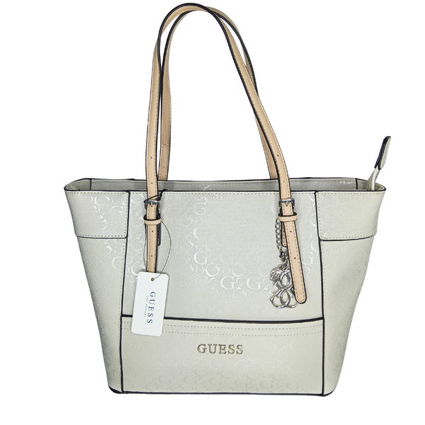 GUESS Delaney Large Tote – Beige | Spacious & Chic Shopper