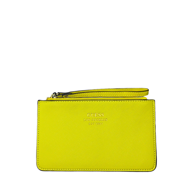 GUESS Wristlet Pouch Wallet – Yellow | Sleek Zip-Around Organizer – PO 4784