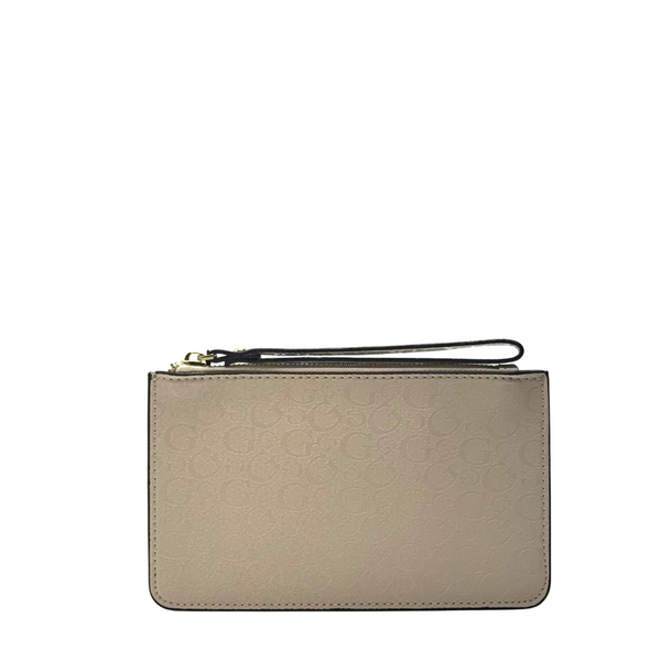 GUESS Wristlet Pouch Wallet – Beige | Neutral & Versatile Organizer – PO 4784