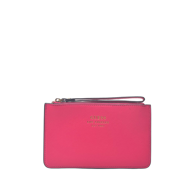 GUESS Wristlet Pouch Wallet – Dark Pink | Stylish & Compact Organizer – PO 4784