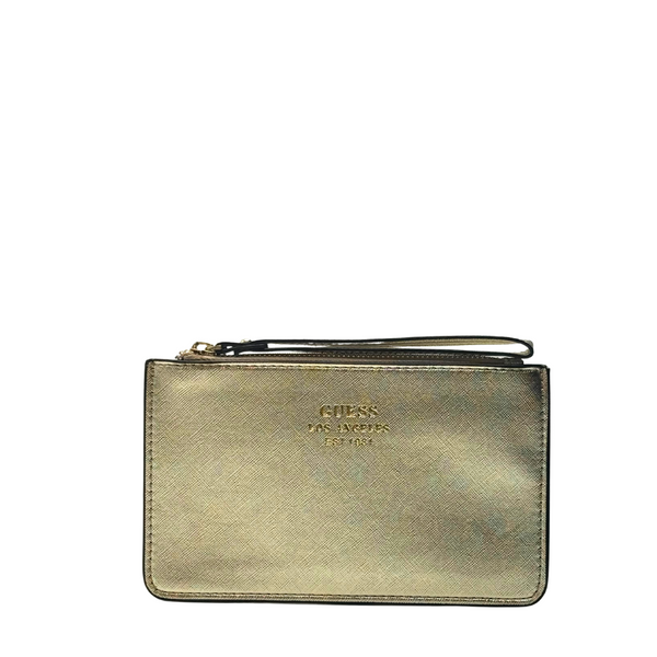 GUESS Wristlet Pouch Wallet – Golden | Luxe & Compact Organizer – PO 4784