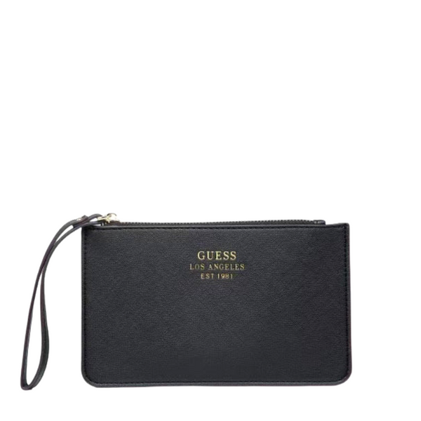 GUESS Wristlet Pouch Wallet – Black | Elegant Zip Organizer – PO 4784