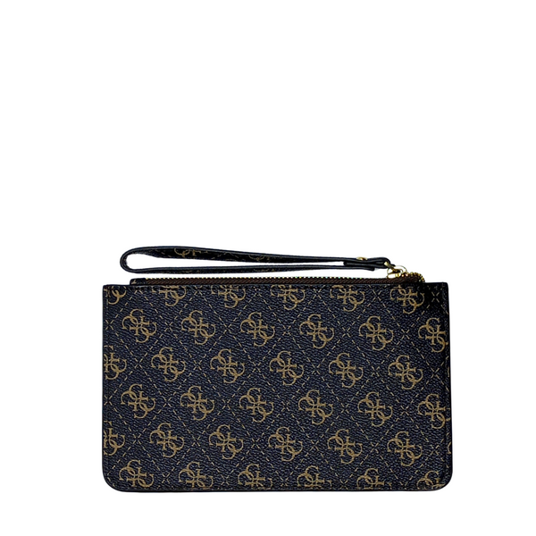 GUESS Wristlet Pouch Wallet – Gold/Black | Compact & Stylish Organizer – PO 4784