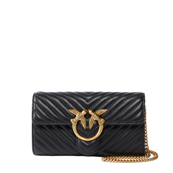 PINKO Crossbody Bag – Black | Love Wallet Chevron – Chic & Compact