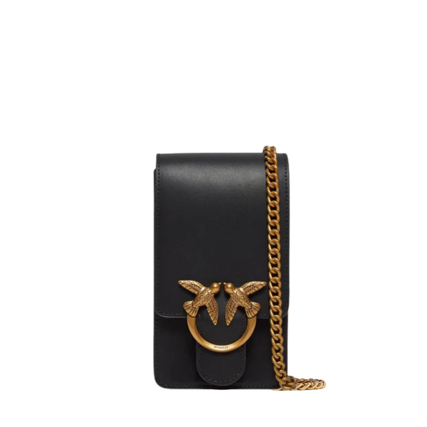 PINKO Crossbody Bag – Black | Love One Phone Holder – Sleek & Elegant – 102739-A0F1