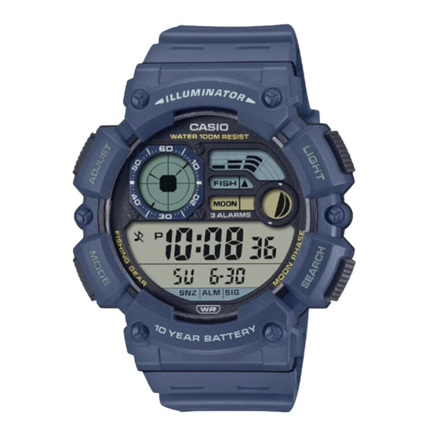 Casio Blue Resin Strap Gray Digital Quartz Watch for Men – WS‑1500H‑2AVDF