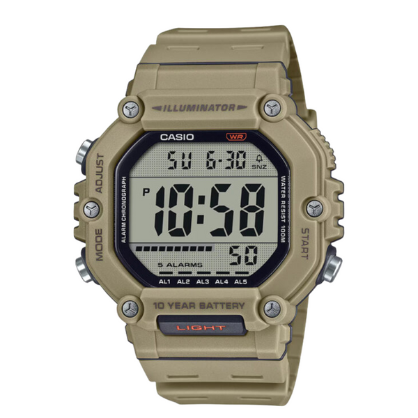Casio Brown Resin Strap Brown‑Gray Digital Quartz Watch for Men – AE‑1600H‑5AVDF