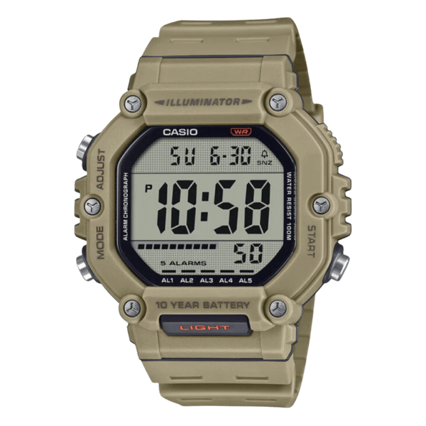 Casio Brown Resin Strap Black Dial Digital Quartz Watch for Men – AE‑1600H‑5AVDF